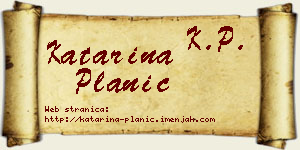 Katarina Planić vizit kartica